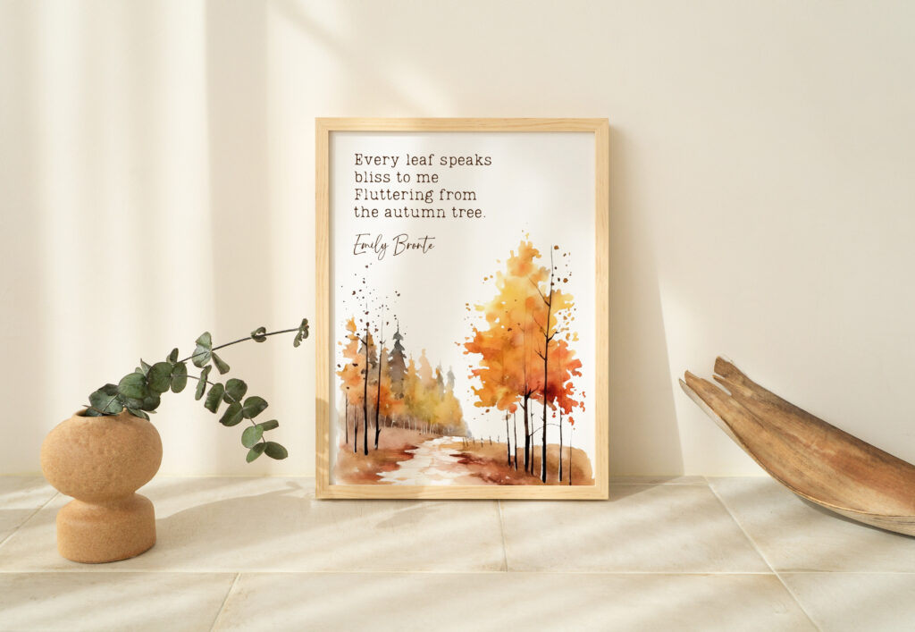 Emily Bronte fall leaves quote free fall printables